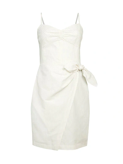 Shop Rebecca Taylor Sleeveless Striped Dress In Snow Combo