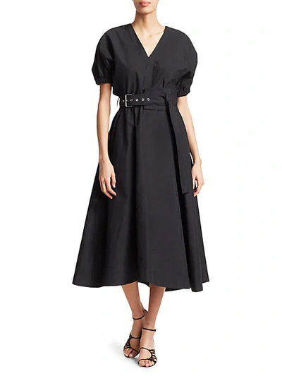 Shop 3.1 Phillip Lim / フィリップ リム Puff-sleeve Belted Dress In Black