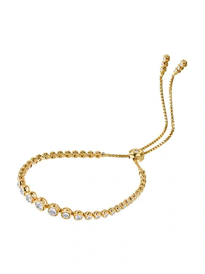 Shop Saks Fifth Avenue Women's 14k Yellow Gold & Diamond Round Bezel Bolo Bracelet