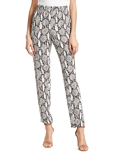 Shop A.l.c Elijah Python Print Silk Pants In Nude