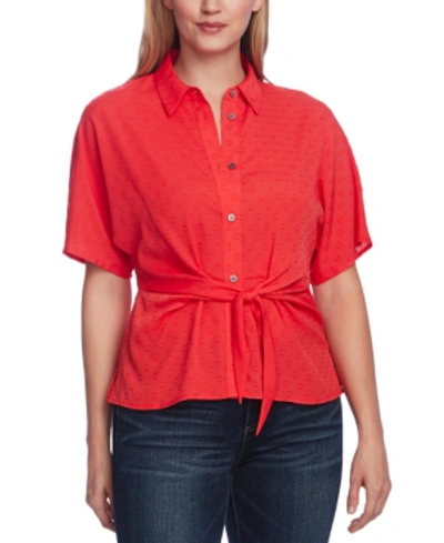 Shop Vince Camuto Tie-waist Top In Bright Ladybug