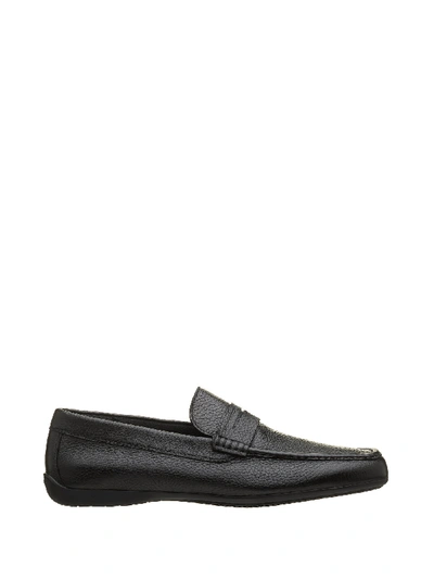 Shop Moreschi Black Leather Loafer In Nero