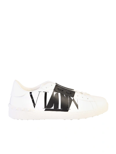 Shop Valentino Branded Sneakers In White