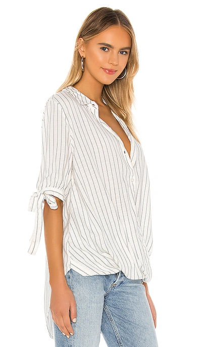 Shop Bcbgeneration Stripe Blouse In Off White