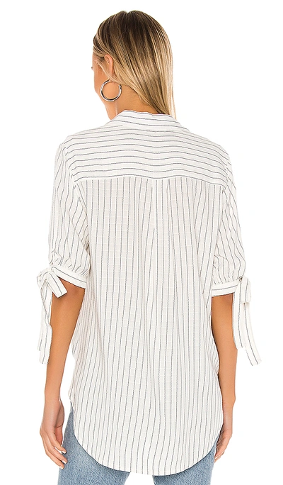 Shop Bcbgeneration Stripe Blouse In Off White
