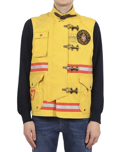 Shop Polo Ralph Lauren Hybrid Fireman Jacket In Yellow