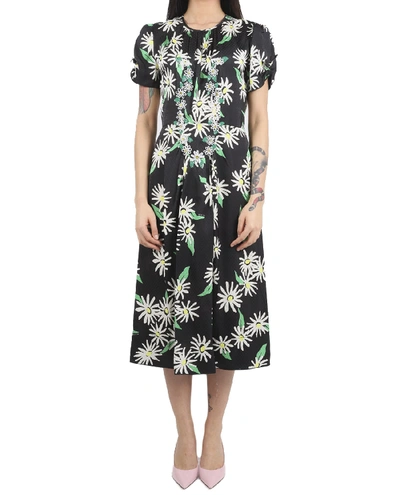 Marc Jacobs Sofia Loves The 40s Printed Satin Midi Dress In Multi Black