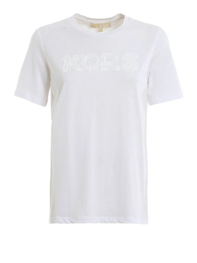 Shop Michael Michael Kors Michael Kors Logo T-shirt In White