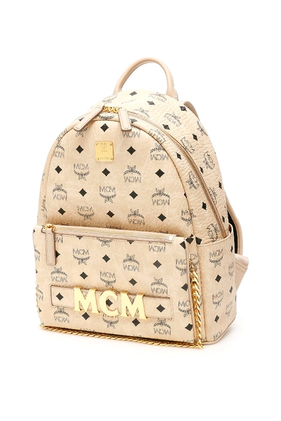 Shop Mcm Trilogie Stark Visetos Backpack In Beige (beige)