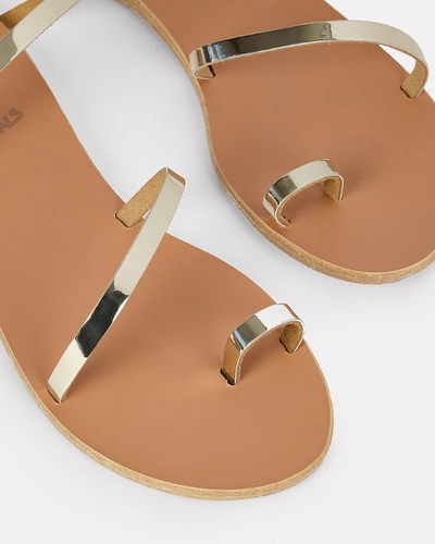 Shop Ancient Greek Sandals Eleftheria Leather Sandals In Gold