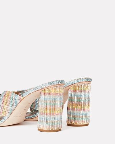 Shop Loeffler Randall Penny Knotted Lamé Slide Sandals In Multi