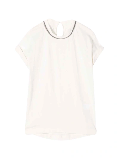 Shop Brunello Cucinelli White T-shirt In Bianco