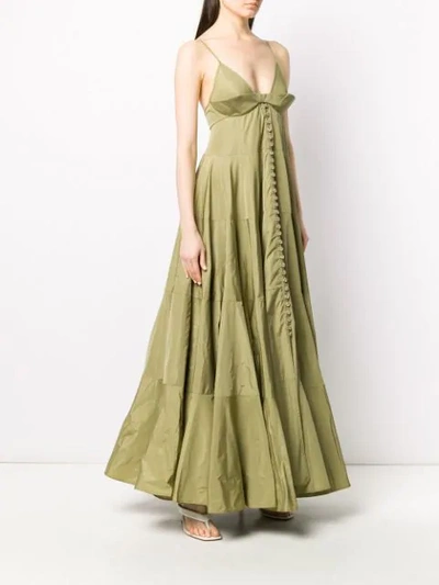 Shop Jacquemus Manosque Flared Maxi Dress In Green