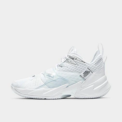 Shop Nike Air Jordan "why Not?" Zer0.3 Basketball Shoes In White/metallic Silver/white/black