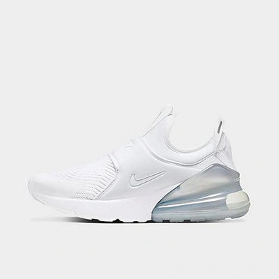 Shop Nike Big Kids' Air Max 270 Extreme Casual Shoes In White/metallic Silver/white/white