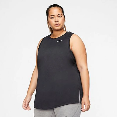 Shop Nike Women's Dri-fit Swoosh Training Tank Top (plus Size) In Black/white