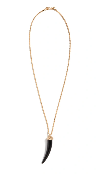 Shop Kenneth Jay Lane Gold Rope Chain Black Long Necklace