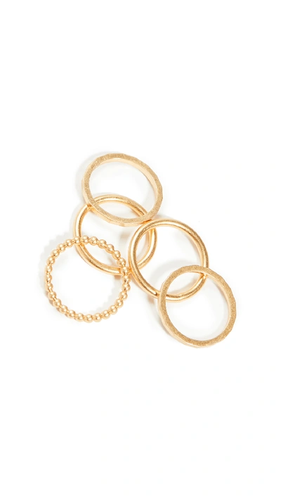 Shop Madewell Stacking Ring Set In Vintage Gold