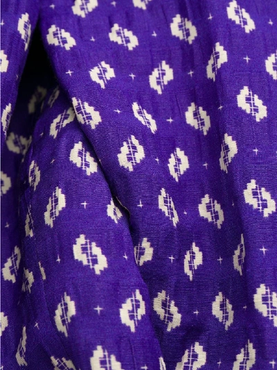 Shop Kenzo Linen Blend Trousers In Violet
