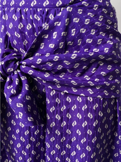 Shop Kenzo Linen Blend Trousers In Violet