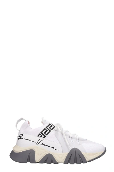 Shop Versace Squalo Sneakers In White Tech/synthetic