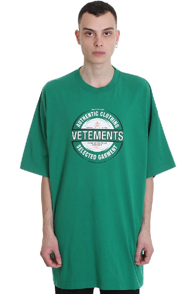 Vetements 'beer Badge' Logo Print T-shirt In Green | ModeSens