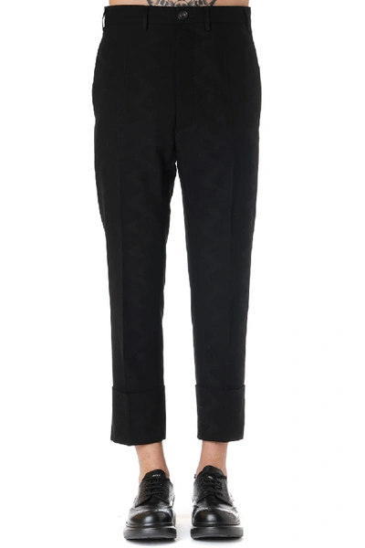 Shop Vivienne Westwood Wool-cotton Blend Cropped Pants In Black