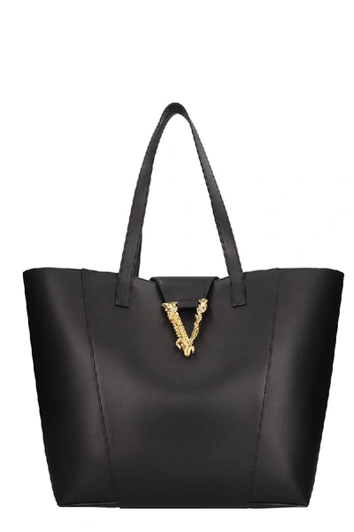 Shop Versace Tote In Black Leather