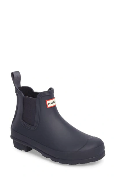 Shop Hunter 'original' Waterproof Chelsea Rain Boot In Navy