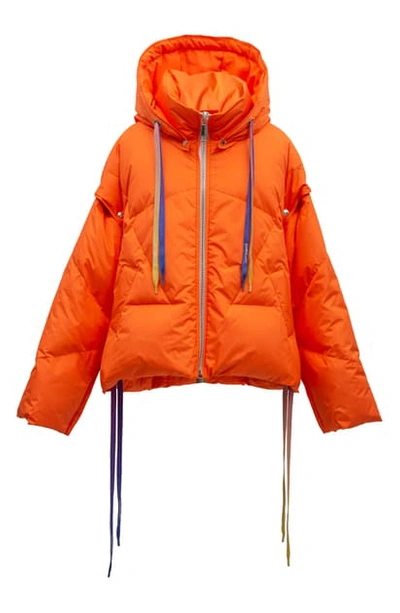 Shop Khrisjoy Khris Waterproof Down Puffer Jacket With Detachable Sleeves In Orange