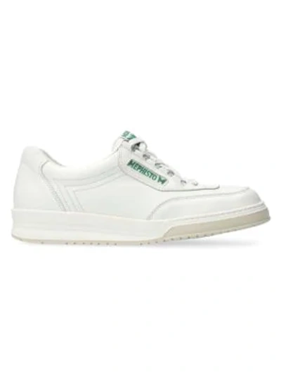 Shop Mephisto Match Leather Tennis Sneakers In White