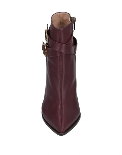 Shop Pura López Ankle Boot In Maroon