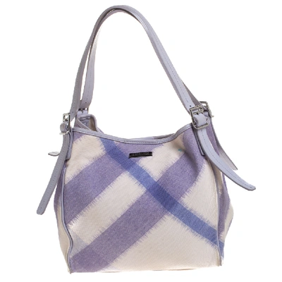 Pre-owned Burberry Purple Canvas Large Canterbury Tote