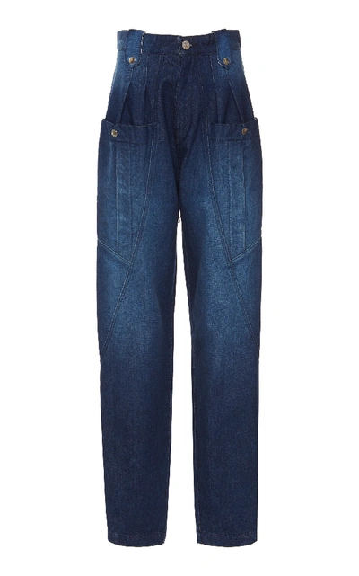 Shop Isabel Marant Kerris High-rise Tapered Jeans In Dark Wash