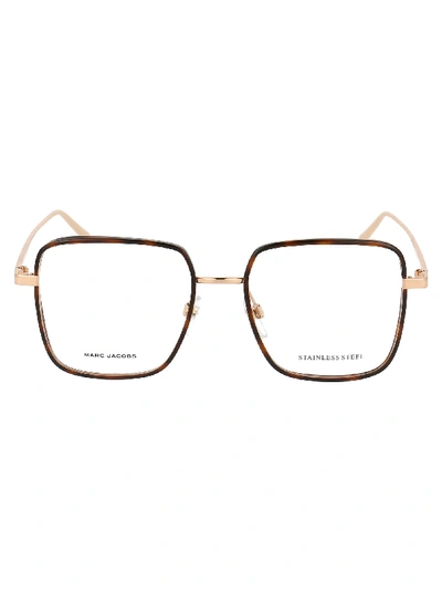 Shop Marc Jacobs Gold Metal Glasses