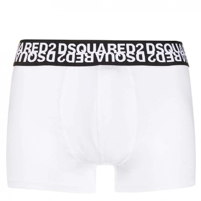 Shop Dsquared2 Mirrored Logo Boxers In White