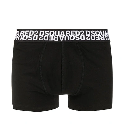 Shop Dsquared2 Mirrored Logo Boxers In Black