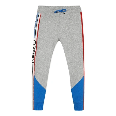 Shop Kenzo Kids Stripe Logo Joggers Grey