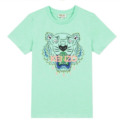 Shop Kenzo Kids Tiger Logo T-shirt Green