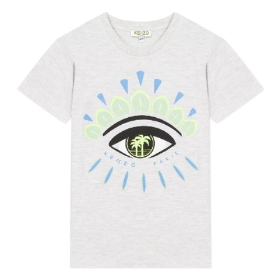Shop Kenzo Kids Eye Graphic Logo T-shirt In Grey