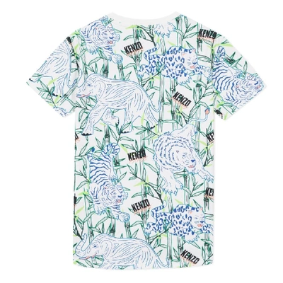 Shop Kenzo Kids Jungle Tiger Graphic T-shirt In White
