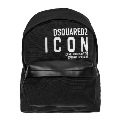 Shop Dsquared2 Icon Slogan Nylon Backpack In Black
