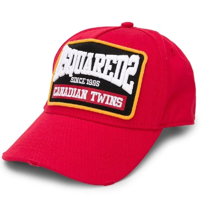 Shop Dsquared2 Canadian Twins Logo Cap Red