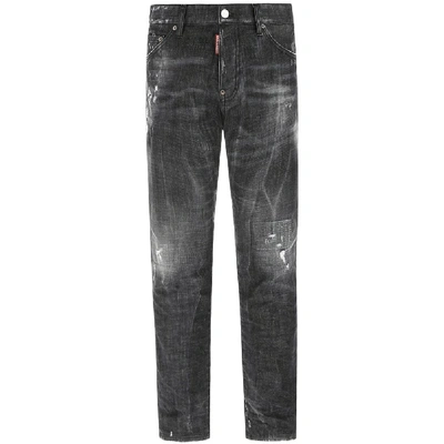 Shop Dsquared2 Distressed Cool Guy Jeans Black