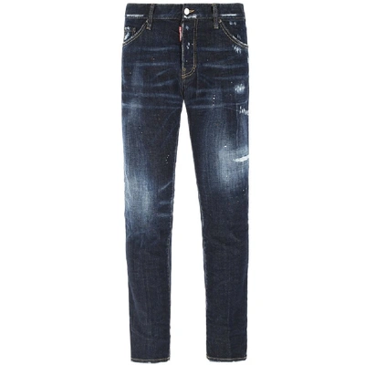 Shop Dsquared2 Distressed Cool Guy Jeans In Navy