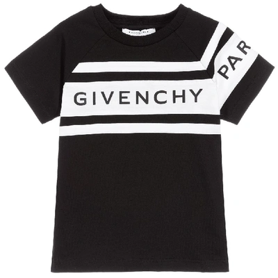 Shop Givenchy Kids Logo Panel Print T-shirt In Black