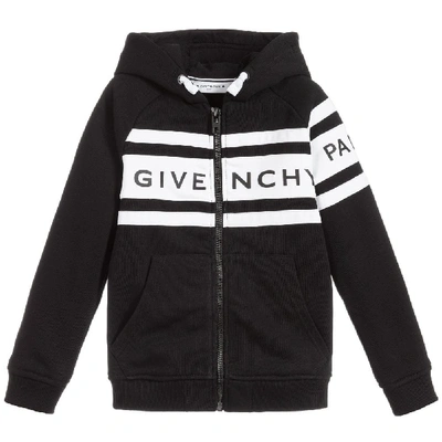 Shop Givenchy Kids Logo Zip-up Hoodie In Grey