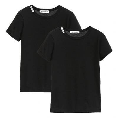 Shop Dolce & Gabbana Dolce &amp; Gabbana Kids Bi-pack T-shirt In Black