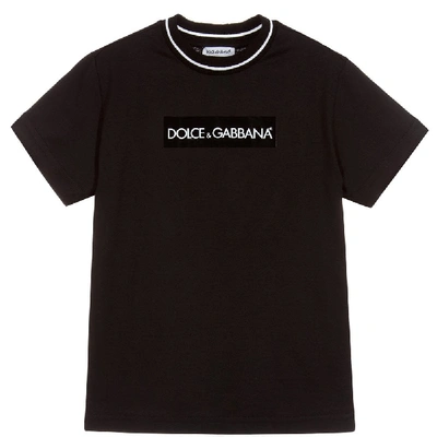 Shop Dolce & Gabbana Dolce &amp; Gabbana Logo Gloss T-shirt In Black