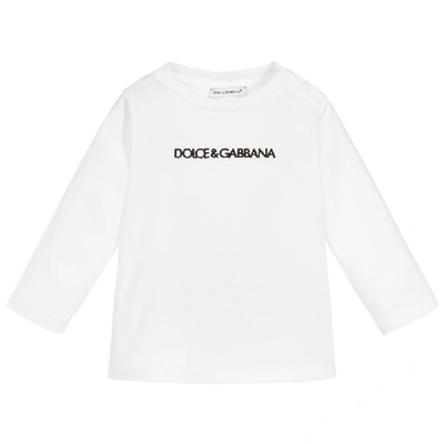 Shop Dolce & Gabbana Dolce &amp; Gabbana Logo Embroidered Tshirt In White